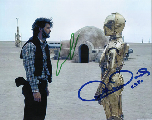 Autógrafo George Lucas Y Anthony Daniels - C3p0  Foto 10 X 8