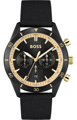  Reloj Hugo Boss 1513935 Santiago Cronógrafo Dorado Y Negro 