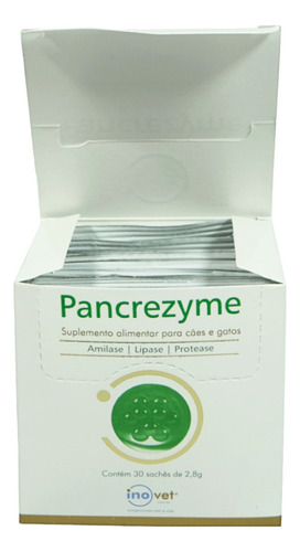 Kit 4 Pancrezyme P/ Cães E Gatos 2,8g C/ 30 Sachê- Inovet