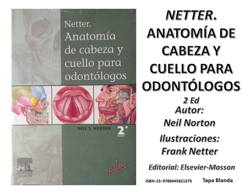 Libro Netter Anatomía De Cabeza Y Cuello Para Odontólogos