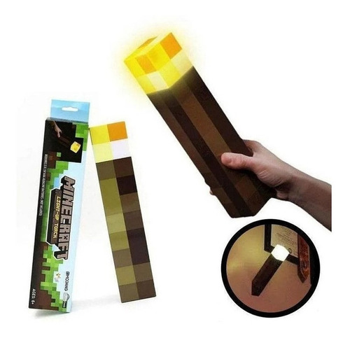 Juego De Minecraft Led Cubo Antorcha Juguete Luz Lámpara Hog