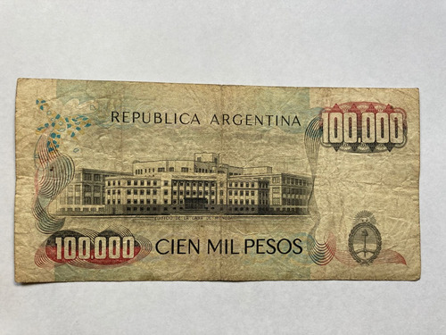 Billete Argentina 100000 Pesos Serie B (Usado)
