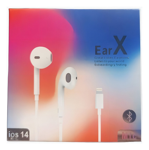 Audifonos Lightning Earx Compatible iPhone 12 13 14 Color Blanco