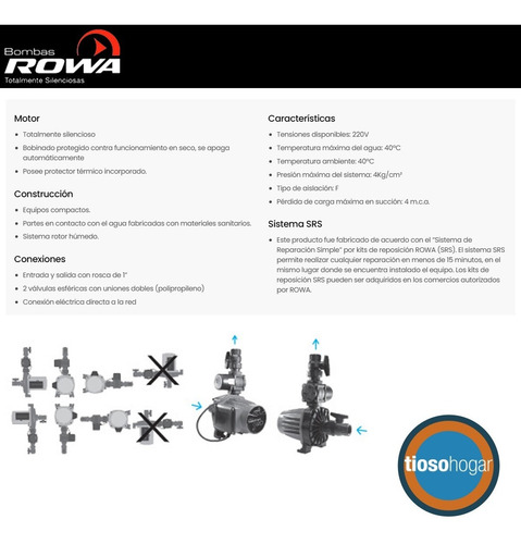 Imagen 5 de 10 de Bomba Presurizadora Rowa Sfl 20 Mas Presion Bajo Tanque
