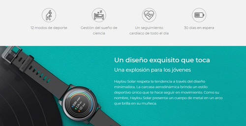 Imagen 6 de 10 de Smartwatch Haylou Solar Ls05 Reloj Inteligente Bluetooth