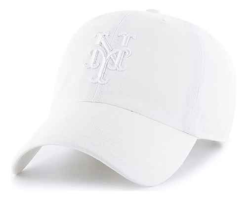 Gorra Ajustable Limpieza Blanca Mets Nueva York, Talla Única