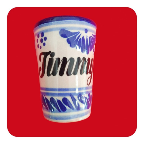Imagen 7 de 9 de Set 100 Tequileros Talavera Poblana Azul Personalizados Tql