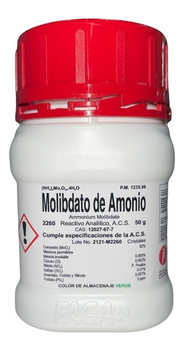 Molibdato De Amonio R. A. De 50 G Fagalab