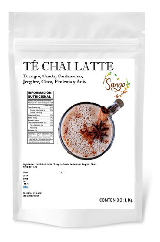 1 Kg De Té Masala Chai Latte Polvo Instantáneo Sin Azucar