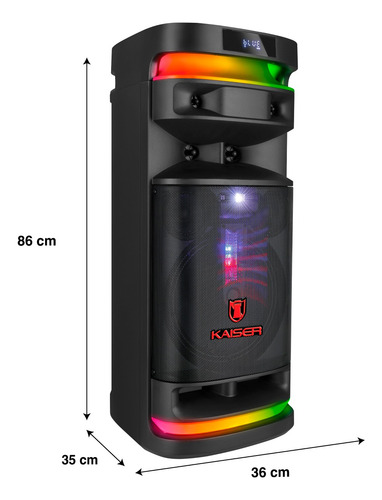 Bocina Kaiser 12 70 W Rms Ksb-4012 Micrófono Bluetooth Negro