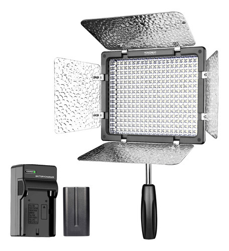 Painel Iluminador Led Yongnuo Yn160 Iii Bi-color + Bateria Cor Da Estrutura Preto 110v/220v