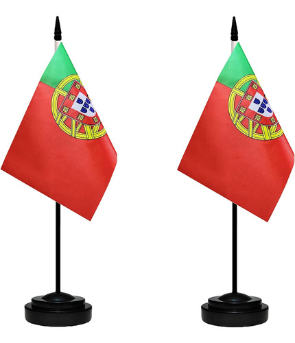 Banderas De Escritorio Tibijoy, Portugal, Poliester, Kit X 2