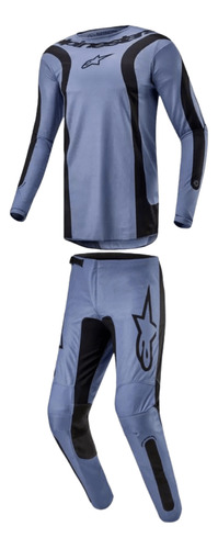 Conjunto Alpinestars Fluid Lurv 24 Azul Claro/preto