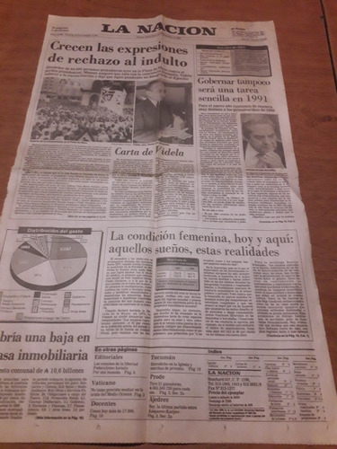 Diario La Nación 31 12 1990 Menem Indulto Militares Videla 