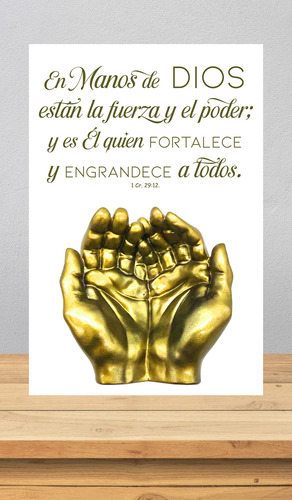 Manos De Dios / Fortaleza Y Poder / Cuadro Decorativo