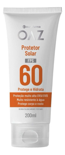 Protetor Solar Oaz Fps 60 200ml Creme