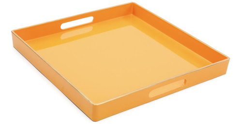 Bandeja Quadrada Laranja 35cm Decorar Alimento E Organização