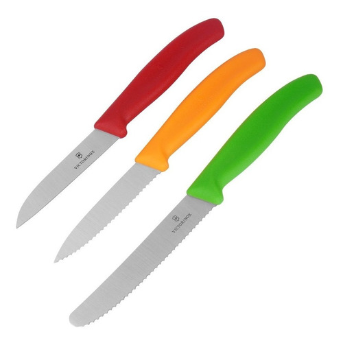 Juego Swiss Classic 3 Cuchillos  Victorinox De Colores