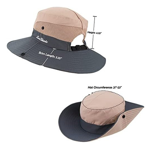 Sombrero Para Mujer Con Protección Uv, Malla Plegable, Ala A