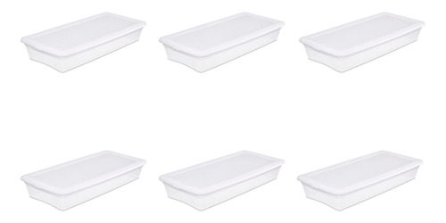 Set De 6 Organizadores De 41 Cuartos Sterilite Color Blanco