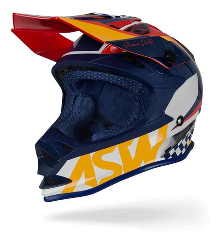 Capacete Asw Fusion Glory Marinho/amarelo Lançamento 2019