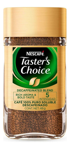 Café instantáneo descafeinado descafeinado Nescafé Taster´s Choice Decaffeinated Blend frasco 48 g