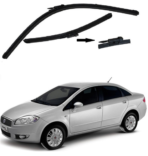 Kit Limpador Parabrisas Fiat Linea 2007 A 2016 Dianteiros