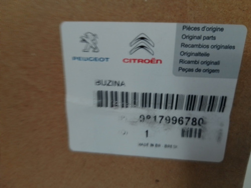 Buzina Peugeot 208 Original Com Suporte Nova Cód. 9817996780