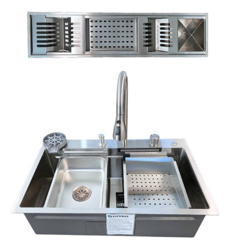 Cuba Inox Gourmet Cascata Com Calha Inox E Acessórios