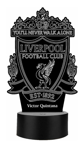 Lámpara Led 3d Liverpool Futbol Personalizada Art13133