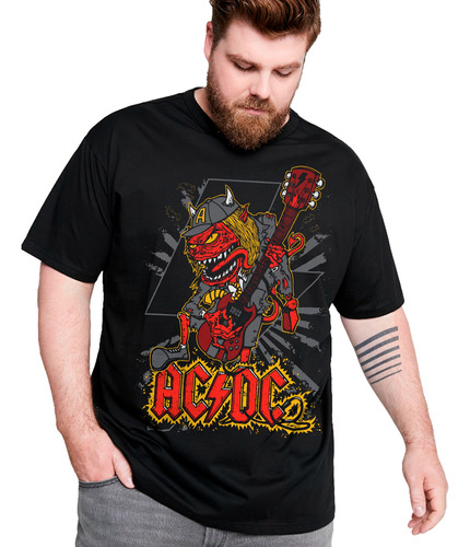 Camiseta Remeras Ac/dc Rock Diablito Guitarra