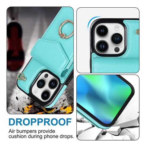 Funda Minimalista Tipo Cartera Para Samsung A22 5g Ring Kickstand, Bloqueo Rfid, Correa Para El Hombro, A Prueba De Golpes
