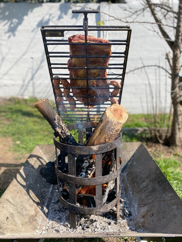 Imagen 8 de 10 de Parrilla Portatil Fogon Asador Criollo Libro Grande Brasas®