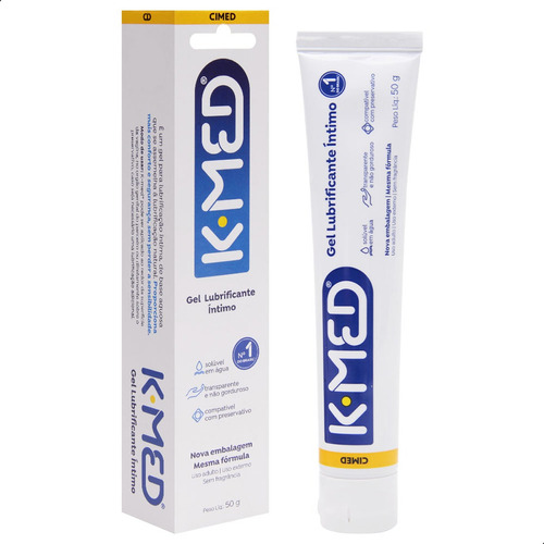 Gel Lubrificante Íntimo Kmed Base D'água Conforto Deslizante