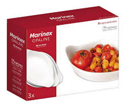 Marinex Opaline Oval Branca De Vidro Forno E Micro-ondas