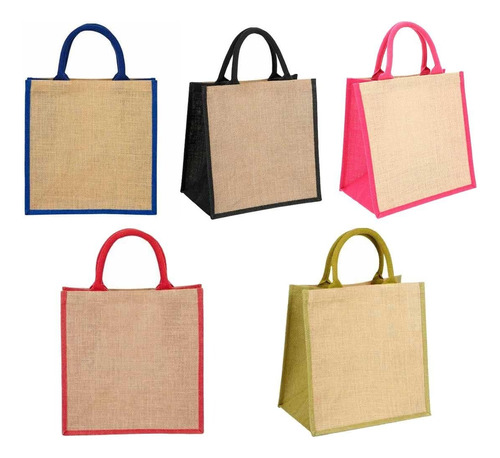 25 Bolsas De Yute Sagres Interior Plastificado Ecologica 