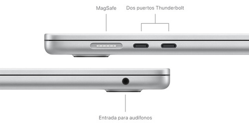 Macbook Air 15 : Chip M3, 8 Núcleos, 256 Gb Ssd, Color Plata Color Plata
