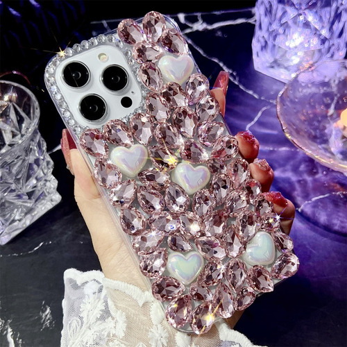 ////funda De Teléfono Para Redmi Note 14, 13, 12, 11, 10, Diamantes De Imitación Rosa Brillante, Colorida, Luz Que Fluye