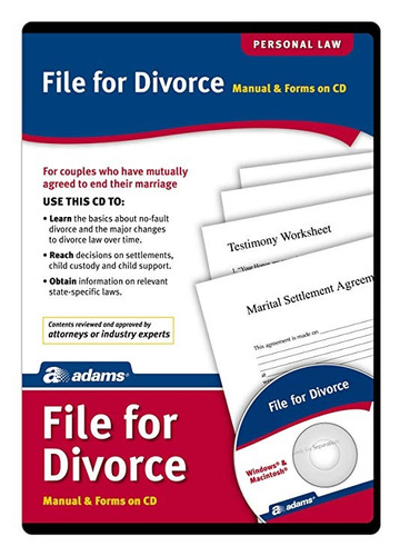 Adams Archivo Para Cd Divorcio, Manual Y Las Formas En Cd (a