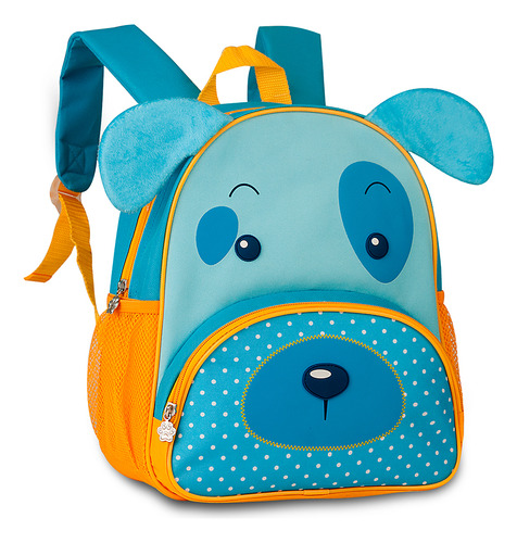 Mochila Meninos Criança Bebês Infantil Cachorro Tubarão Cor Cachorro Azul