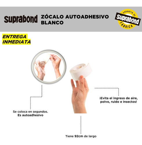 Imagen 2 de 10 de Zócalo Autoadhesivo Suprabond Blanco