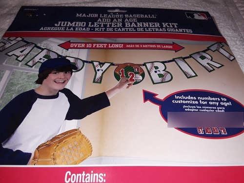Guirnaldas O Bambalinas De Feliz Cumpleaños Motivo Beisbol