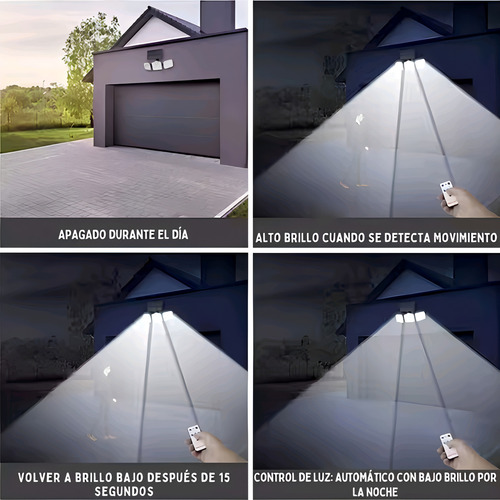 Lampara Solar Para Jardin Exterior Focos Solares Interiores Para Alumbrado Publico Poste Lamparas Urbanas Paneles Paqueños Para Patio Y Jardin Luminarias Leds 3 Caras Focos Potentes Comerliv 1 Pieza