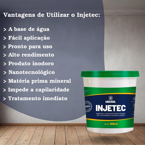 Kit Com 5 Injetec Impermeabilizante Elimina Umidade