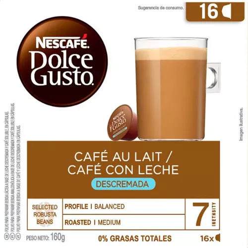 Cápsulas de café con leche Dolce Gusto 160g 16 u.