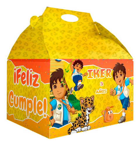 40 Caja Dulcera Bolo Fiesta Infantil Dora 