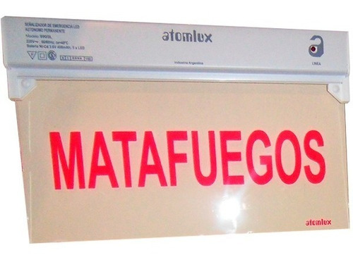Cartel Señalizador Led De Matafuegos Atomlux Compacto Seguro