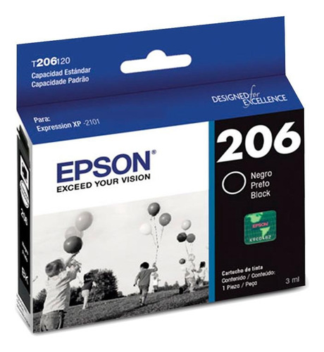 Cartucho Epson 206 Original Negro 2ml Xp 2101