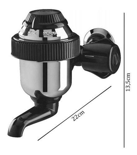 Torneira Elétrica 127v 4400w Tradição Preta E Cromada Sintex