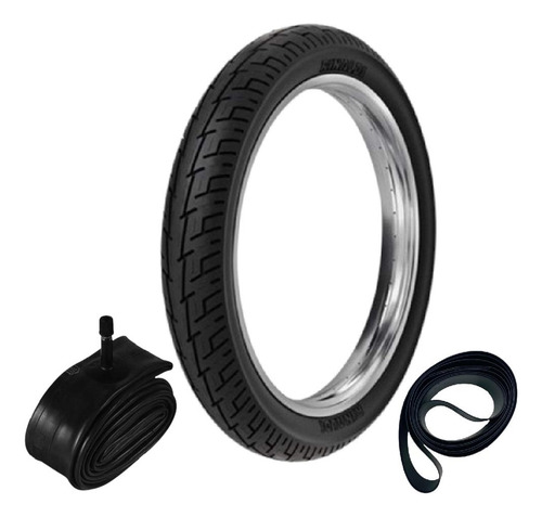 Pneu Cg 125 90/90-18 Bs32 57p Rinaldi + Camara + Cinta